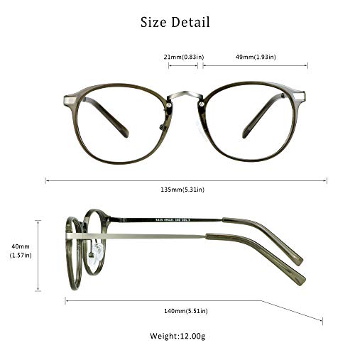 Image of LifeArt Blue Light Blocking Computer Glasses,Stylish Reading Glasses for Women /Men,Transparent Lens Filter UV Light 400,Reduce Eyestrain (5325 c3-1, 4.75 Magnification)
