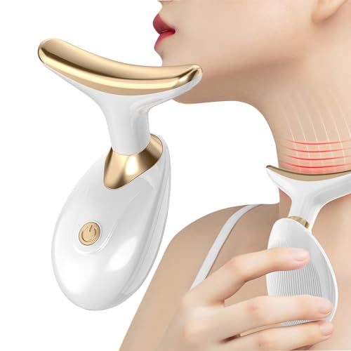 Samuliy Masajeador de cara y cuello, masajeador eléctrico de belleza facial, herramienta calmante para el cuidado de la piel para viajes, hogar, dormitorio y viajes de negocios