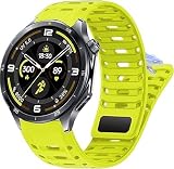 Lamshaw Compatibile con OnePlus Watch 3 bande, nuovo silicone sportivo a prova di sudore, cinturino traspirante Unisex Compatibile con OnePlus Watch 3, 2 46 mm / 2R / 1 Smart Watch, Verde, Mediano