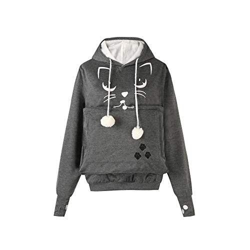 Unisex Hoodies Pet Holder Cat Dog Kangaroo Pouch Carries Pullover with Cat Printing