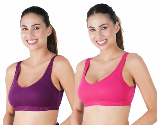 Image of (MSB-204 Premium Seamless Non-Padded Wire Free Slip On Sports Bra Low Impact Workout & Activewear Sports Bra for Women