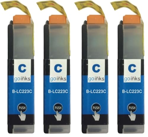 Image of Go Inks 2 Cyan Ink Cartridges to replace Brother LC223C Compatible/non-OEM for Brother DCP and MFC Printers (Pack of 2)