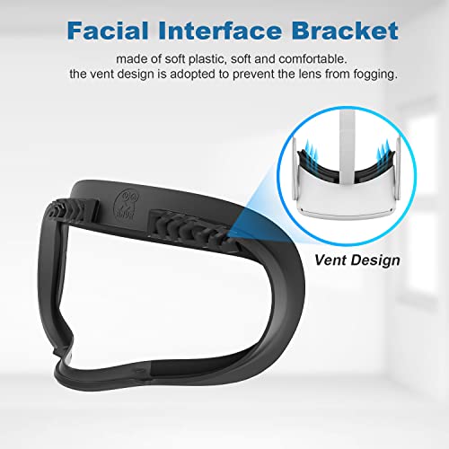 AMVR Resilient VR Facial Vent Soft Interface Bracket & Anti-Leckage Light PU-Lederschaum-Gesichtsabdeckung Ersatzpolster, Custom Comfort Zubehör 7-in-1 Set, für Quest 2 Headset(Schwarz) - Image 4