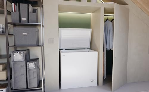 Candy CCHH 200E, Congelador Arcón Horizontal, Ancho 92CM, 196L, Tecnología Estática, 1 Cesto, Control Electrónico Externo, Indicador de Temperatura, Alarma Aumento de Temperatura, 39DB, Blanco - imagen 7