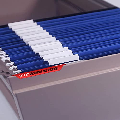 Pacote com 25 pastas de arquivo suspensas (45,72 cm x 30,48 cm) inclui ganchos de haste de metal bra