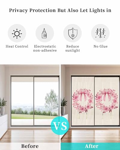 Película Decorativa para Ventana Privacidad Rosa Beige 19.6x39.3 miniatura 4