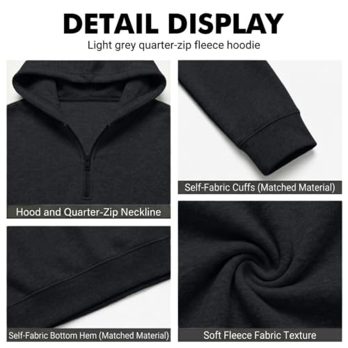 Mens Zip Up Hoodie Classic 1/4 Zip Fleece Big and Tall Hooded Sweatshirt - image 6