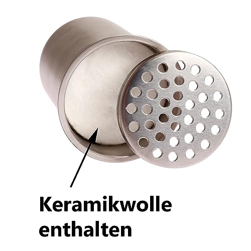 HEKERS Edelstahl Dose 0,45 l NEU Bio Ethanol Edelstahldose inkl. Keramikwolle