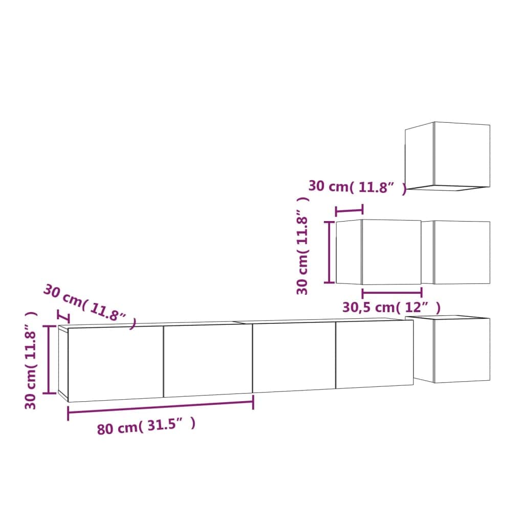 Wandschrank Fernseher Betongrau, TV-Hängeschrank aus Holzwerkstoff mit dekorativem Design, bietet reichlich Stauraum für Schlüssel und Notizblöcke, einfache Reinigung mit feuchtem