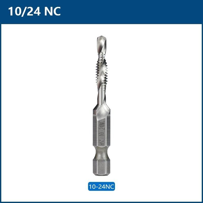 1/4 Hex Shank Composite Tap 6-32 8-32 10-24 10-32 12-24 1/4-20 Machine Plug Spiral Point Thread Drill Tools 1Pcs(10I24 NC)