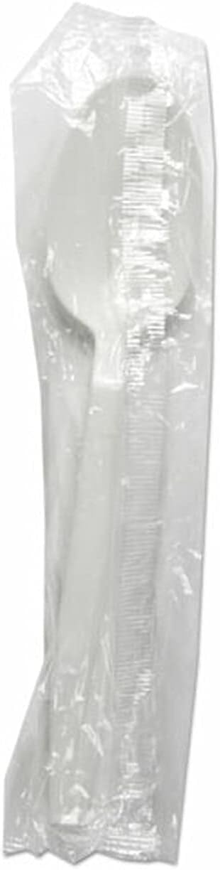 Conc entials Medium Weight Indivily Wrapped Plastic Spoons