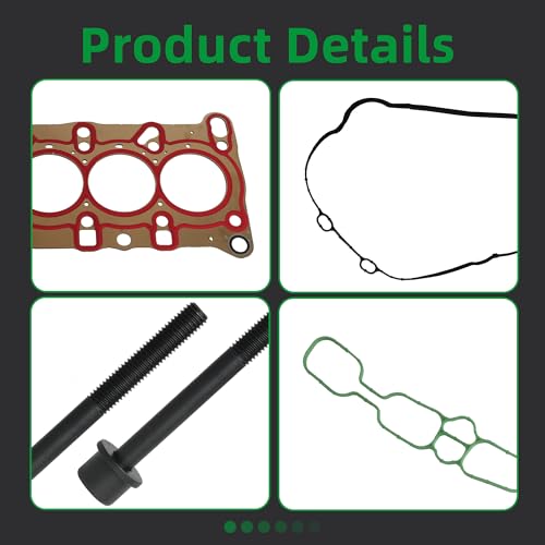Image of Head Gasket with Bolts Set 2016-2024 for Chevy Malibu /Cruze /Volt L4 1.4L 1.5L 1.6L 1.8L 2.0L, 2016-2019 for Buick Encore l4 1.4L, OE 12709179 12687228(18pcs)