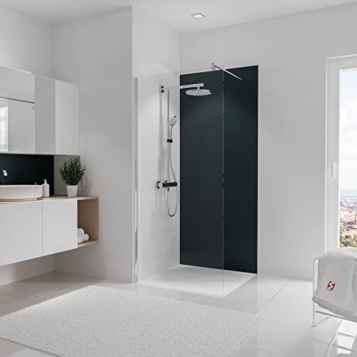 Schulte 1 panneau mural 80x210 cm pour salle de bains, revêtement décoratif douche, 3 mm, anthracite, DécoDesign COULEUR D1900821-F 677