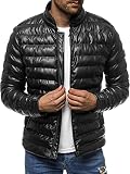 OZONEE Herren Lederjacke Kunstlederjacke Kunstleder Farbvarianten Jacke Bikerjacke Übergangsjacke Herrenjacke Leder Echtlederjacke Echtleder Wildleder Biker 777/9244K SCHWARZ S