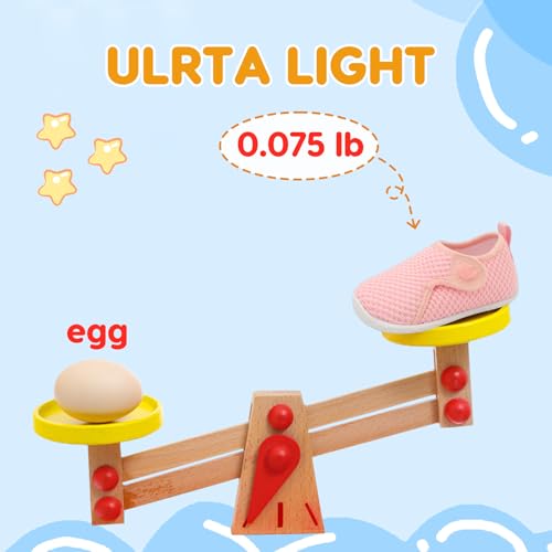 Image of FEETCITY Toddler Shoes Boys Girls Baby Walking Shoes Infant Barefoot Shoe Toddler Sneakers Baby Slip On Sneakers Pink