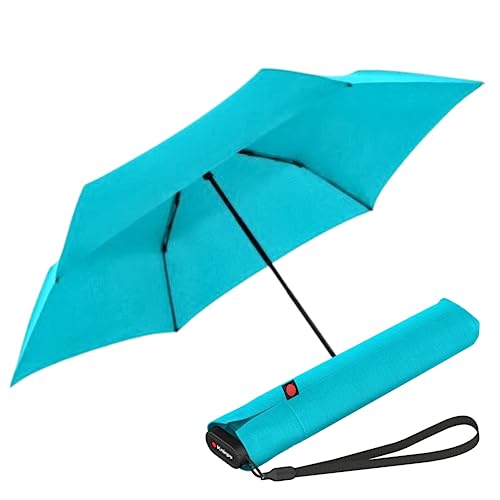 Knirps Ultra US.050 Slim Manual Pocket Umbrella - Ultra Light and Flat - Storm Proof - Windproof - 21 cm, aqua, S