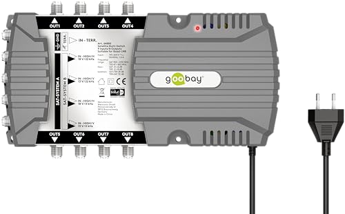 Multiswitch 4K 8K UHD Goobay 64880 pour 8 participants et radio Dab+