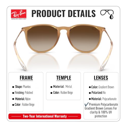 Image of Ray-Ban RB4171 ERIKA CLASSIC Phantos Shaped Sunglasses for Women with Official RAYBAN Eyewear Kit