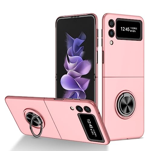 Coque de téléphone de luxe rose antichoc avec anneau support pour Samsung Galaxy Z Fold 2