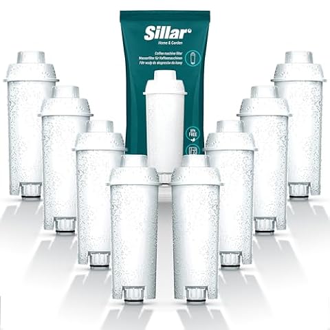 Sillar 8x Filtry do Ekspresu do Kawy, Kompatybilny z DeLonghi DLSC002, SER3017 & 5513292811 Ekspres DeLonghi ECAM, ESAM, ETAM (8 sztuk)
