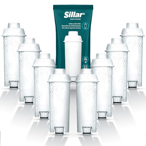 Sillar 8 Pack Wasserfilter für Delonghi Kaffeemaschinen DLSC002, SER3017 & 5513292811 - Kompatibel mit ECAM, ESAM, ETAM Serie | Passt zu Dinamica, PimaDonna | Erhöht die Lebensdauer des Gerätes