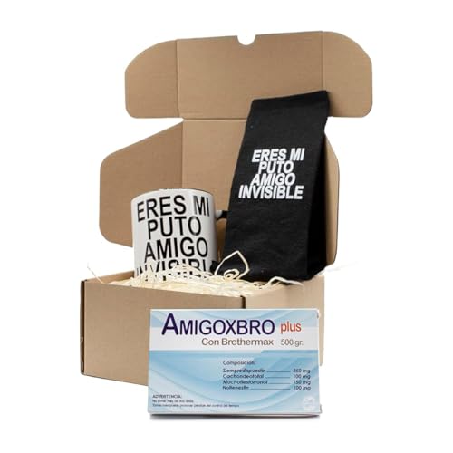 Kit Amigo Invisible - Taza Eres Mi Puto | Calcetín 40-46 | Pharmacoña | Regalos Originales Ideal Para Sorprender