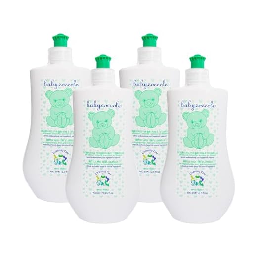 Babycoccole KIT 4 DETERGENTE BIBERON, CIUCCI, TETTARELLE, Accessori per la pappa e giochi. Detersivo con enzimi e attivi naturali, rimuove residui di latte, cibo e sanitizza. 4X400ml