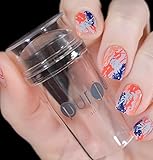 Clear Nail Art Stamper With Cap Clear Nail Art Stampers Clear Jelly Nail Art Stamping Soft Squishy Nail Art Kit DIY Nail Stampers (Clear Stamper W/Cap - 2.8 CM)
