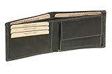LEAS MCL Geldscheintasche extra dünn im Querformat Vintage-Stil in Echt-Leder, schwarz - LEAS Basic-Vintage-Collection