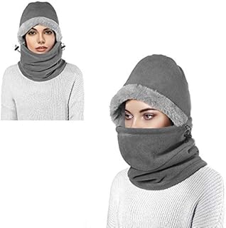 Enkarl 2 Pack Fleece Balaclava, Unisex Balaclava Thermal, Windproof Winter Outdoor Sports Face Mask Hood Headgear Masks Neck Warmer for Men and Women Ski Running Cycling(Light Gray 2-Pack)