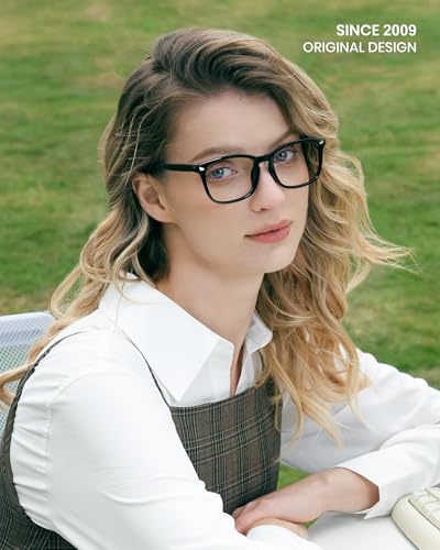 Image of Cyxus Blue Light Glasses Men Women Reduce Eye Strain UV400 Protection 8082 | Eye Protection,Classic Sqaure Frame,Ideal for Computer Screen Office Work Daily Wear