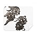 Chinese Ink Style Five Goblins Monster Cleaning Cloth Screen Cleaner 2pcs Suede Fabric