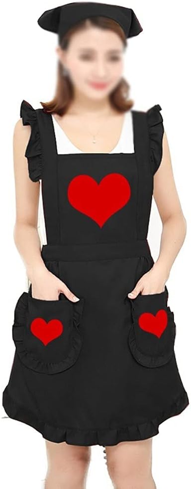 Aprons Cute Women's Apron Home Kitchen Cooking Aprons with Pocket Soft Chef Apron Skirt Girl Girl Easy to Clean (Color : C, Size : 33.8 * 34.6in)