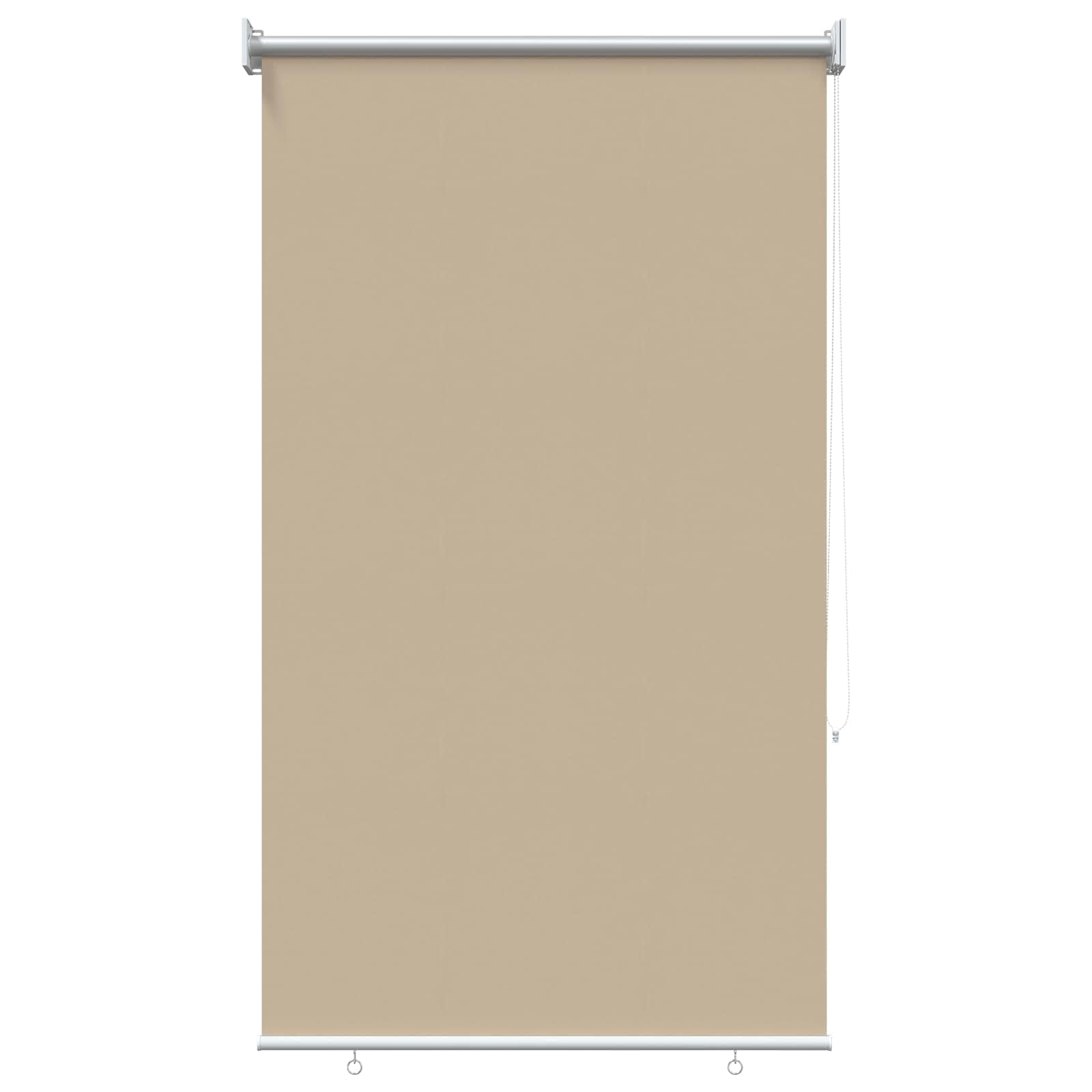 Tenda avvolgibile in poliestere, beige, per finestra | Montaggio a parete o a soffitto, controllo termico, privacy, resistente ai raggi UV, catena sinistra o destra