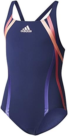 Adidas BR5738 Girl's Inf+ Performance Taped One-Piece Swimsuit, Size 140/9-10 Years