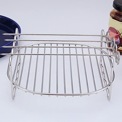 HJKJ Air Fryer Rack 6, 7, 8 inches | Double Layer Stainless Steel Airfryer Grill | Multi-Purpose Rack Stand for Cooking Steaming Baking, 6, 7, 8 inches