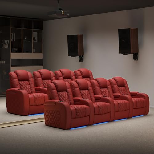 Image of Weilianda Home Theater Seating, Top Grain Leather Movie Theater Chair