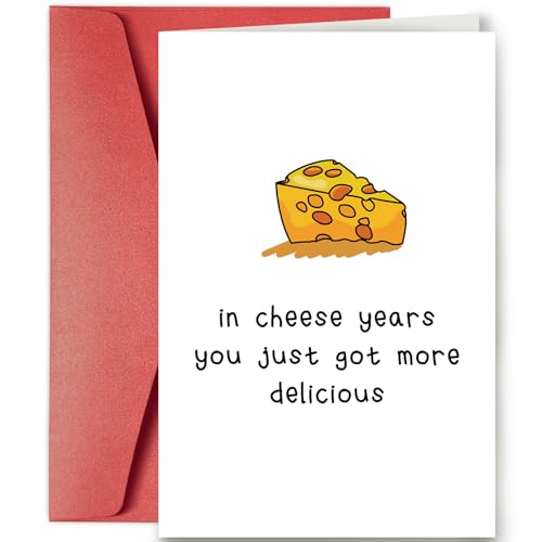 Carte d'anniversaire au fromage idéale pour accompagner un cadeau