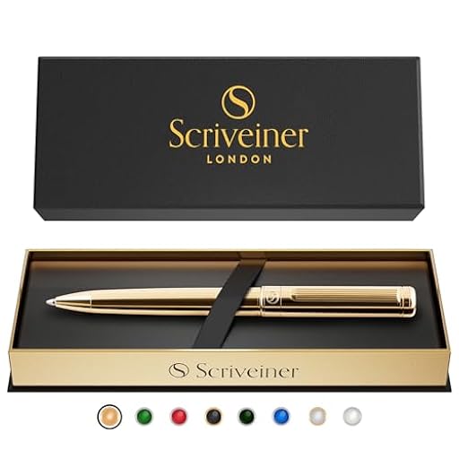 Scriveiner Bolígrafo Bolígrafo Oro de Gama Alta con Chapado en oro auténtico, Recambio Negro Schmidt, Regalos Hombre y Mujer, Bolígrafos Profesionales de Diseño | Ya disponible en tu tienda friki favorita! En mundofriki.es!