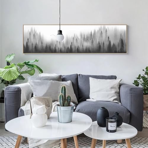 Peintures scandinaves de forêt pour un bureau à la maison apaisant