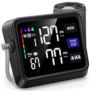 Automatic Blood Pressure Monitor Upper Arm with Large Backlit Display, Accurate Digital BP Monitor with Adjustable Cuff 8.7″-16.5″, 3×199 Sets Memory, Include Batteries and Type C Cable