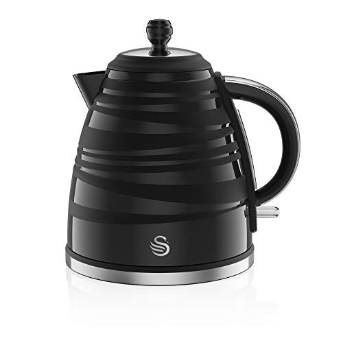 Swan SK31050BN, Symphony 1.7 Litre Jug Kettle with Fast Boil, 360 Degree Base, 3000 Watts, Black