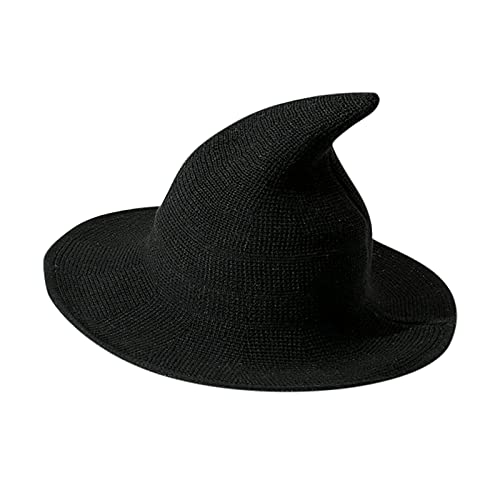 ZHINIAN Casquette de sorcière à large bord chaud pliable pour femme - Costume d'été - Taille :, Noir , taille unique Cover
