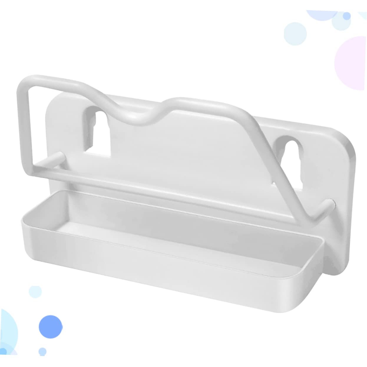 OUNONA 1Pc Wall Mounted Pot Cover Holder Creative Kitchen Storage Rack for Utensils Material Space Saving Design for Home Organization White