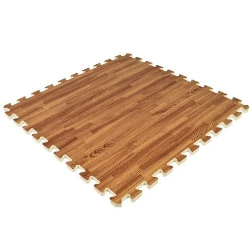 MaTvize Eva Gym Flooring Exercise Mats – (60x60cm) 1cm Thick, 4 Pcs Large Heavy Duty Interlocking, Non-Slip, Yoga Foam Floor Tiles Office, Home & Kids Play (Dark Wooden, 4 Tiles (16 Square Feet))