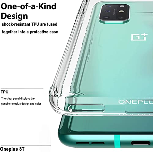Image of NISHTECH for OnePlus 8T / OnePlus 9R Premium Transparent Hybrid Soft Slim Dust Proof Back Case Cover Silicone with Camera Protection