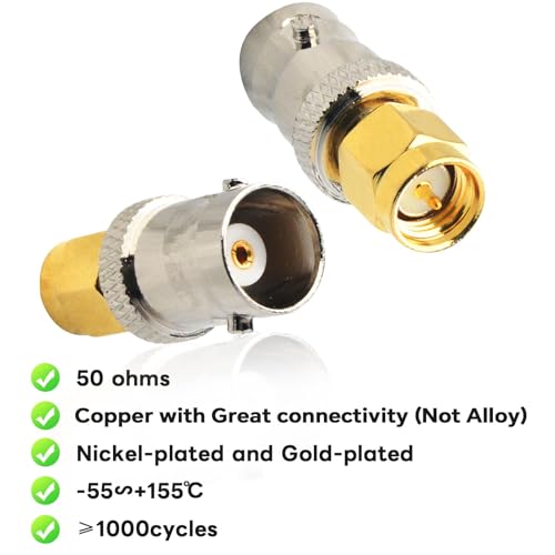 Conector coaxial BNC SMA macho a BNC hembra x2 miniatura 3