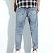 JEsilunmaMY Men's Straight Leg Jeans Casual Rolled Hem Denim Pants with Pockets Slim Fit Distressed Washed Loose Trousers (Light Blue,28)