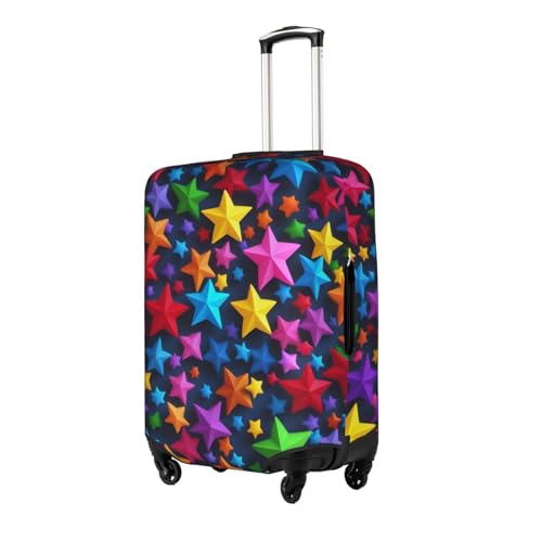 Color Stars Print Travel Elastic Suitcase Luggage Baggage Cover Protector, Washable And Anti-Scratch2