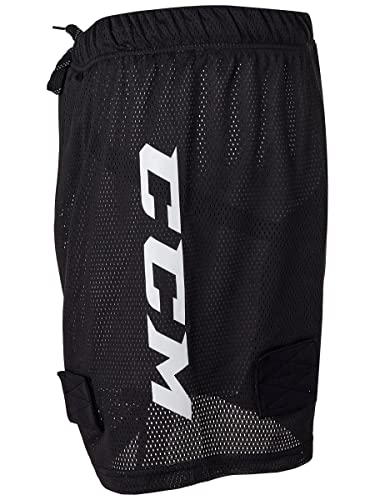 CCM Boy's Loose Fit Hockey Mesh Jock Shorts with Sock Tabs Junior Sports4